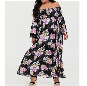 Bohemian floral dress plus sized